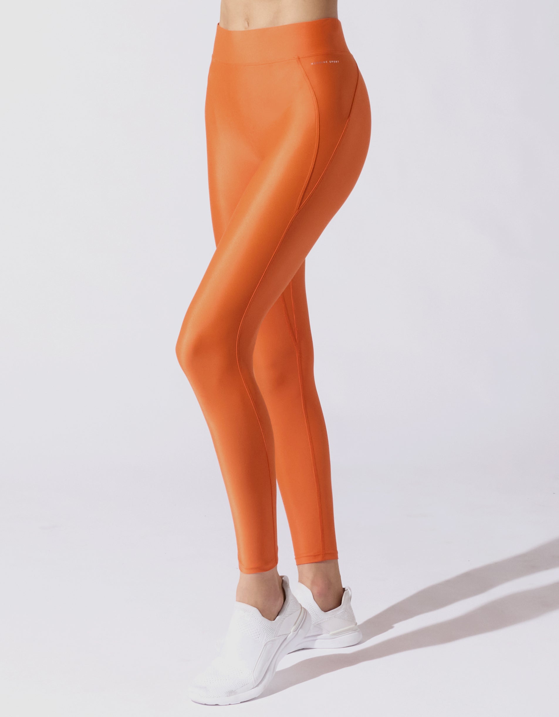 Tangerine Metallic Plus Light N Tight Leggings. SO cute you guys. Swipe for  full video review. #tangerine #metallic #zyiagal